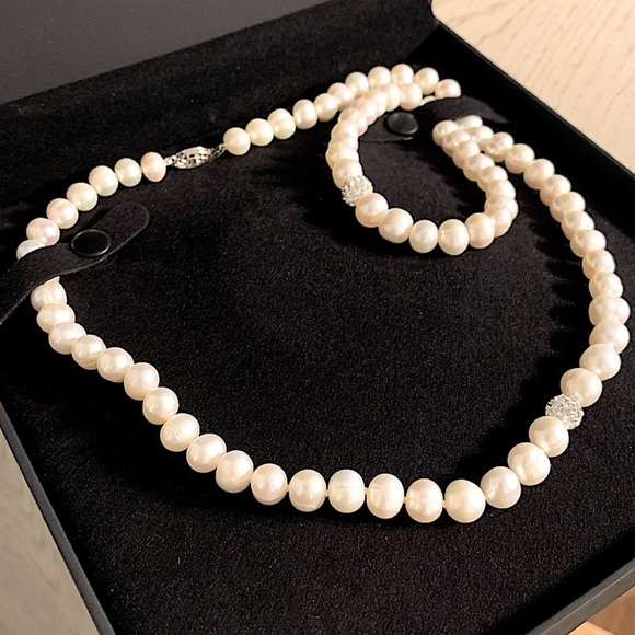 Zales Jewelry - 💙 Zales Cultured Freshwater Pearl Crystal Necklace and Bracelet